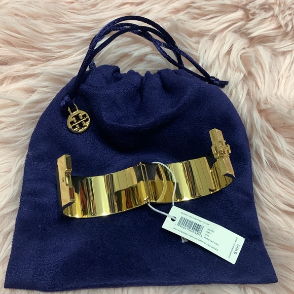 Tory Burch Skinny Leather Inlay Cuff - Picture 2 of 4